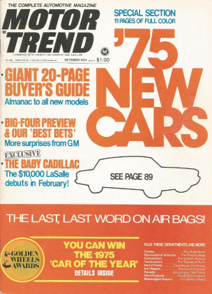 MOTOR TREND 1974 OCT - XKE V12, '75.5 LeSALLE, TWIN-H